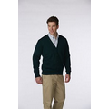 Unisex Jersey Knit V-Neck 5-Button Cardigan Sweater